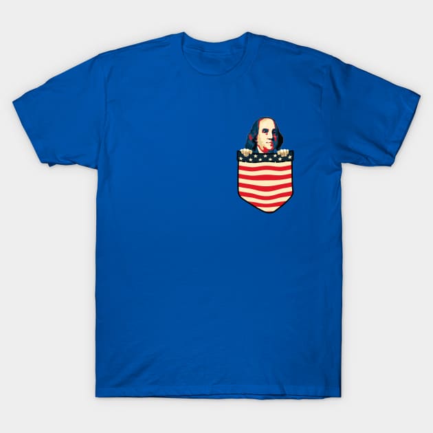 Benjamin Franklin Chest Pocket T-Shirt by Nerd_art